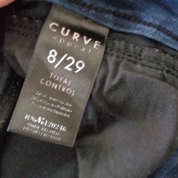 Curve Appeal Total Control Woman's Denim Blue Jeans 8 29 - Picture 2 of 4